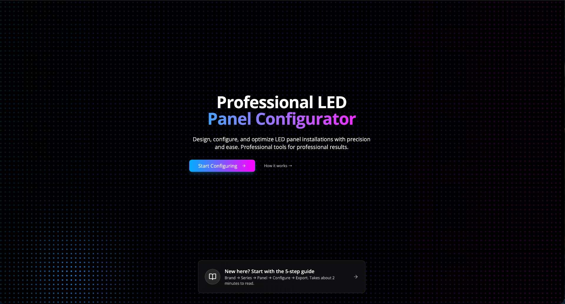 LED Screen Wizard — Pro LED Panel Configurator